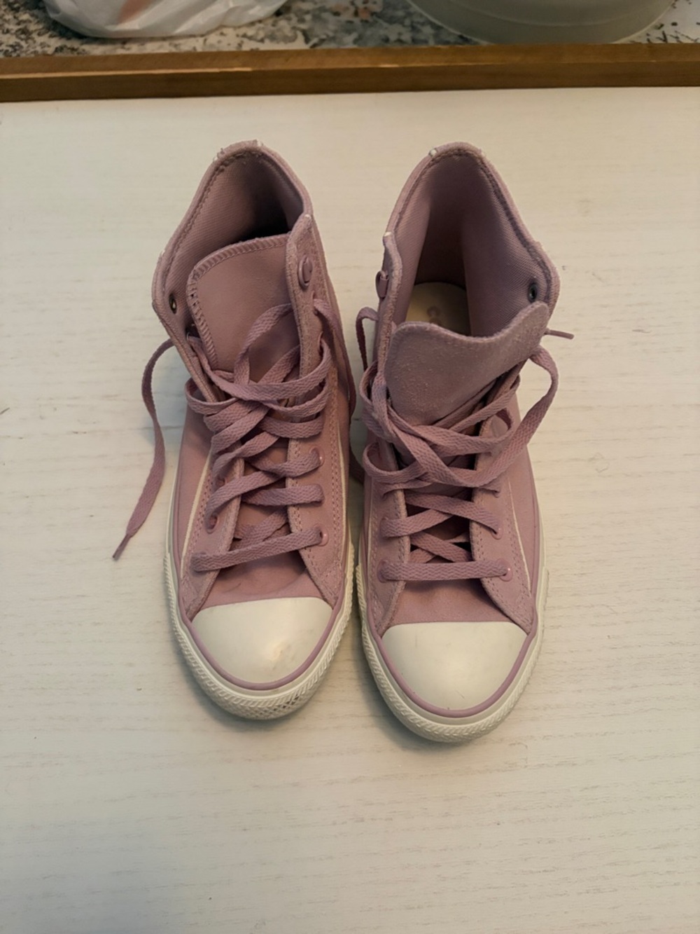 Converse High-Top Sneakers in Mauve Pink